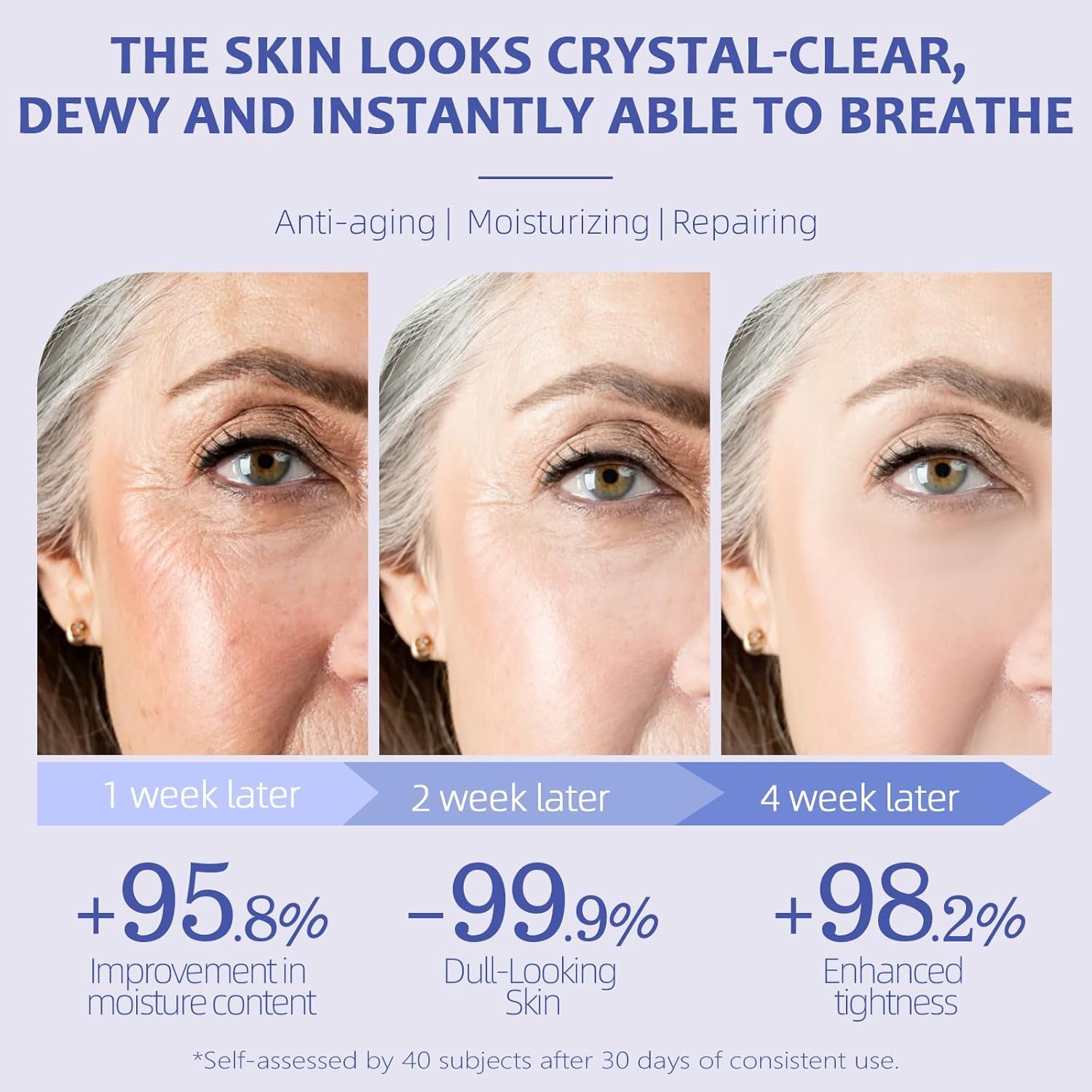Dewy Skin Cream - Deep Hydrating Face Moisturizer with Hyaluronic Acid - Lightweight Glowing Facial Cream for Dry & Sensitive Skin - Perfect Makeup Primer for Glass Skin Finish - 1.7 Oz