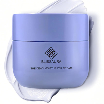 Dewy Skin Cream - Deep Hydrating Face Moisturizer with Hyaluronic Acid - Lightweight Glowing Facial Cream for Dry & Sensitive Skin - Perfect Makeup Primer for Glass Skin Finish - 1.7 Oz