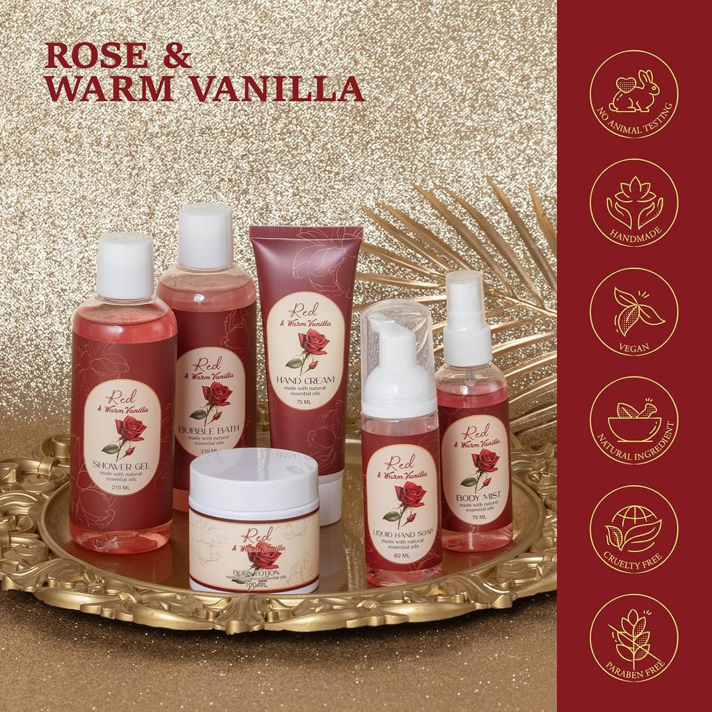 Vanilla Rose Beauty Skin Care Kit, 23Pcs Spa Bath and Body Gift for Women | Bath Spa Basket Gift, Facial Care Set, Spa Kit, Spa Gifts, Home Spa Self Care with Necklace, Christmas, Anniversary, Birthday