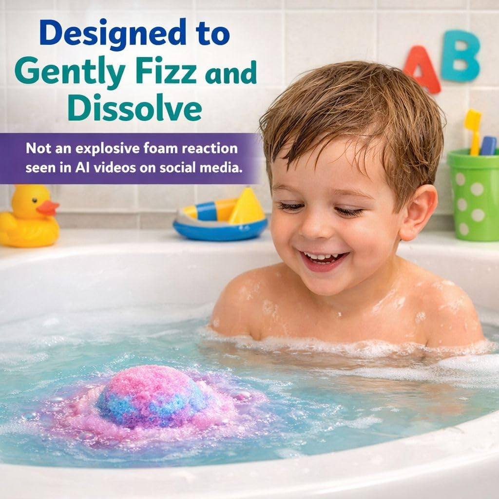 Bath Bombs for Kids with Surprise Inside, 12 Bubble Bath Fizzies with Toys | Bath Fizzies with Jungle Animal Toys, Moisturizing, Gentle & Kids Safe, Rainbow Spa Bath Fizz, Birthday Gifts for Boys Girls