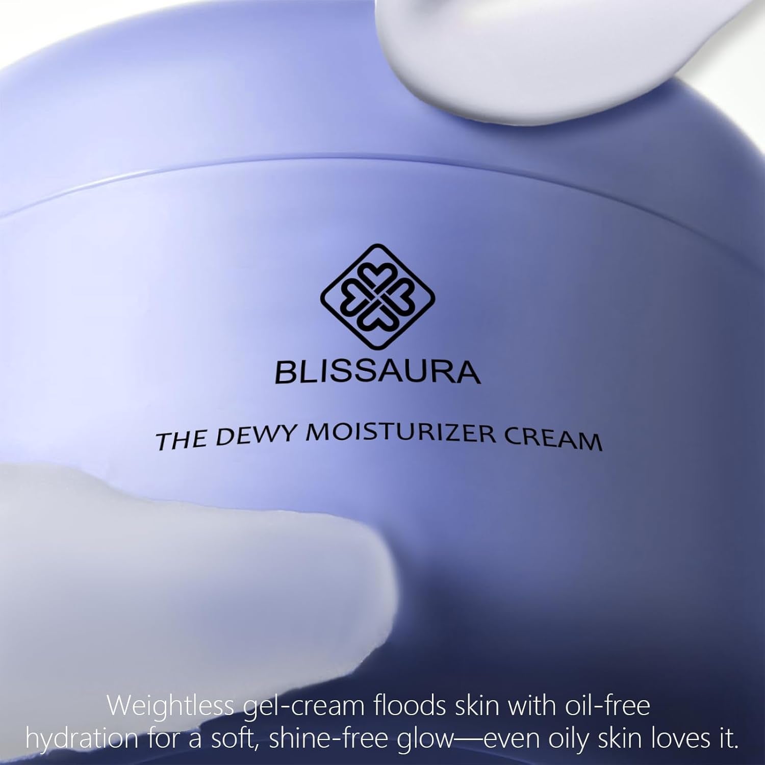 Dewy Skin Cream - Deep Hydrating Face Moisturizer with Hyaluronic Acid - Lightweight Glowing Facial Cream for Dry & Sensitive Skin - Perfect Makeup Primer for Glass Skin Finish - 1.7 Oz