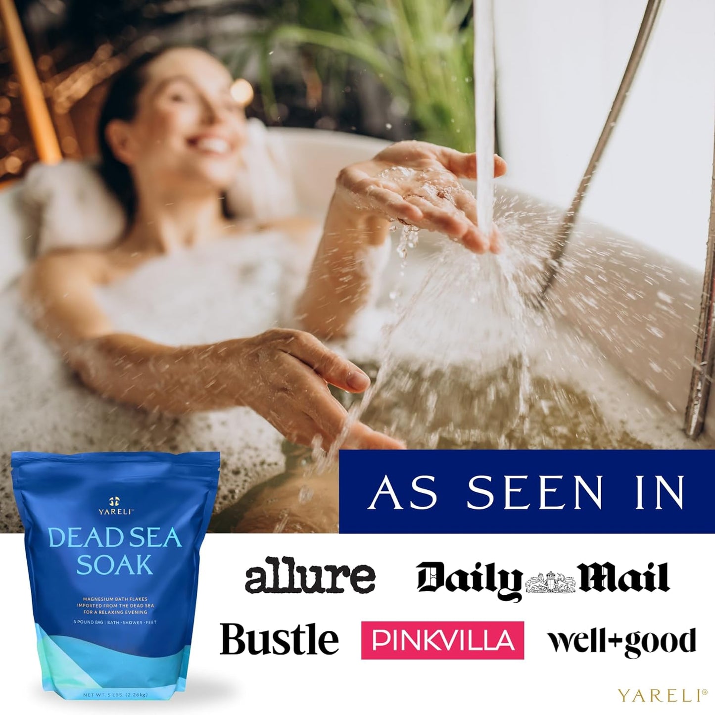 Magnesium Flakes, 15Lb Dead Sea Bath Soak, Alternative to Epsom Salt
