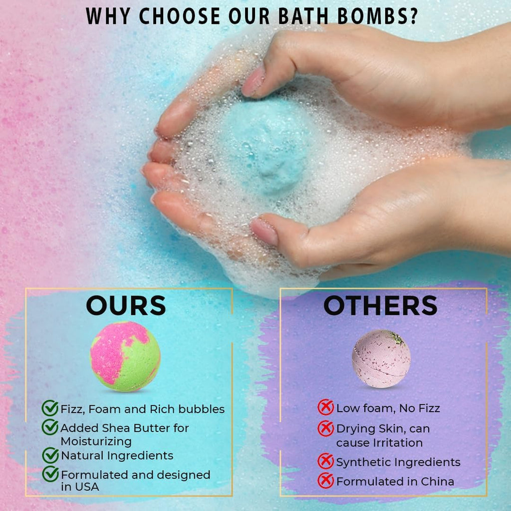 Bath Bombs for Women Gift Set, 24 Natural & Organic Bath Bombs for Girls | Bathbombs W/Essential Oils & Moisturizing Shea Butter, Spa Birthday Gift, Selfcare Gifts, Women, Teen Girls, Bridesmaid Gift