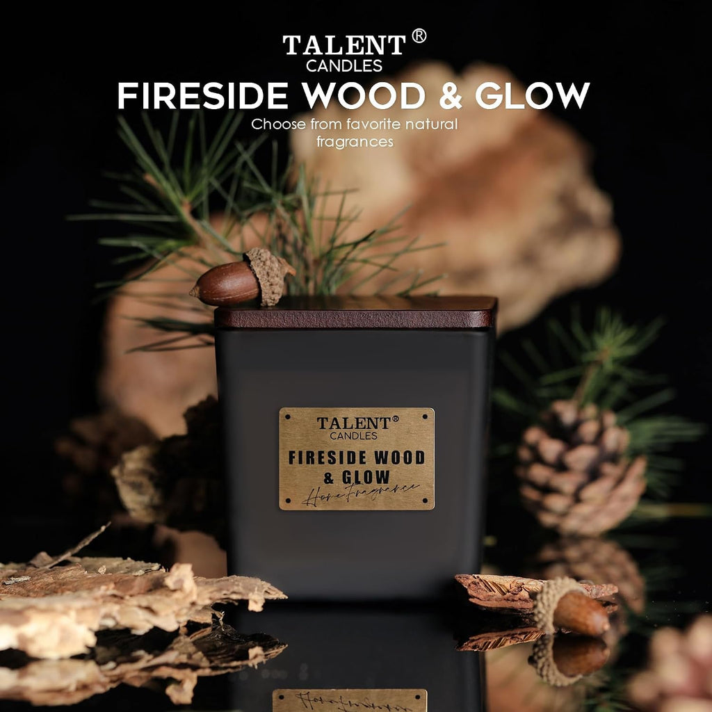 Scented Soy Candles, Deluxe Noble Aromatherapy Candles, Fireside Wood & Glow, Candles for Home Scented, 7.05Oz, TCGG8179
