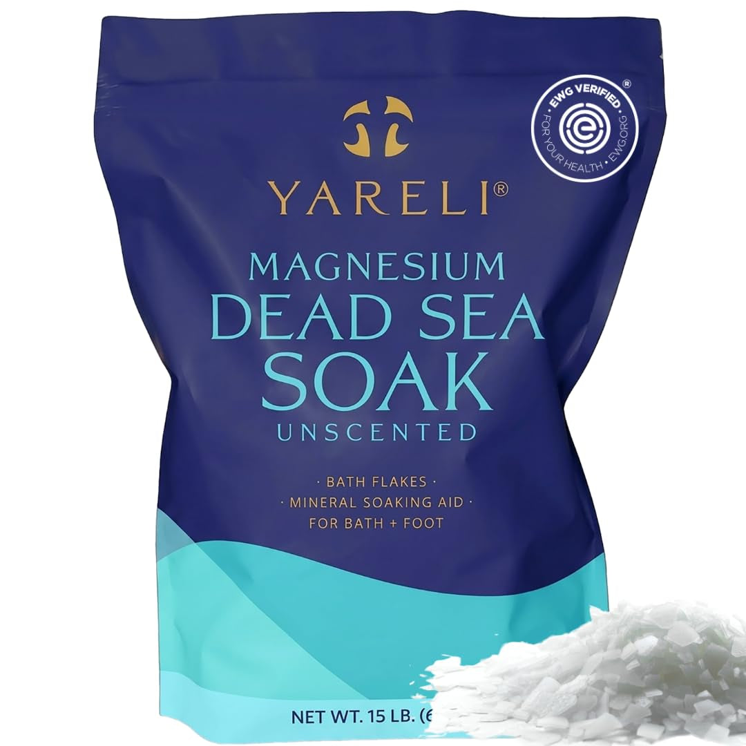 Magnesium Flakes, 15Lb Dead Sea Bath Soak, Alternative to Epsom Salt