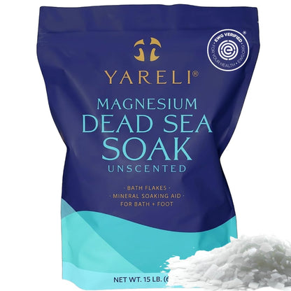 Magnesium Flakes, 15Lb Dead Sea Bath Soak, Alternative to Epsom Salt